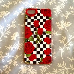 IPhone 8/SE phone case. checkered with roses